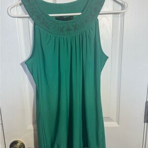 Classic The Limited Green Embroidered Blouse Beautiful Green- XS